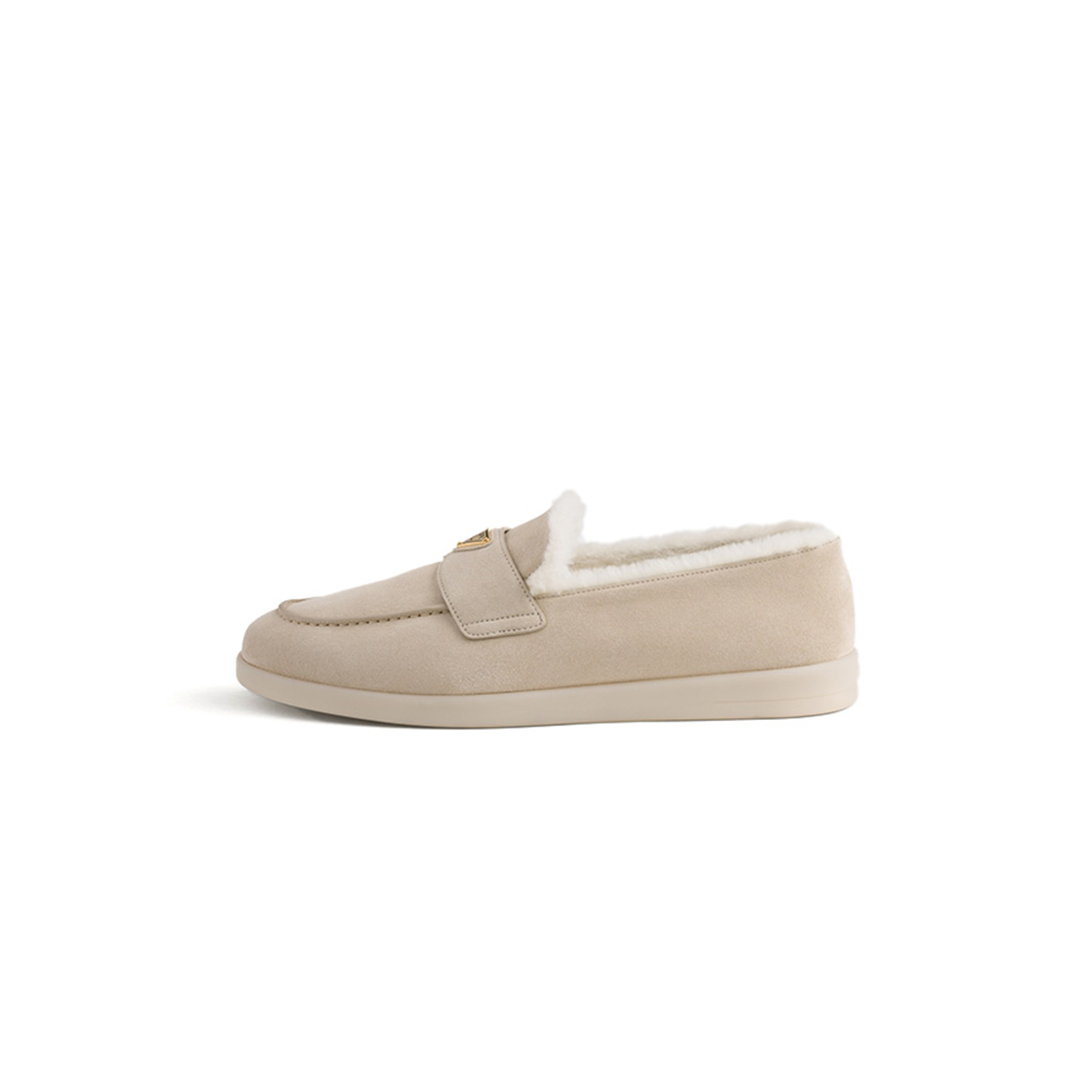 PRADA SUEDE AND WOOL LOAFERS 2DG124